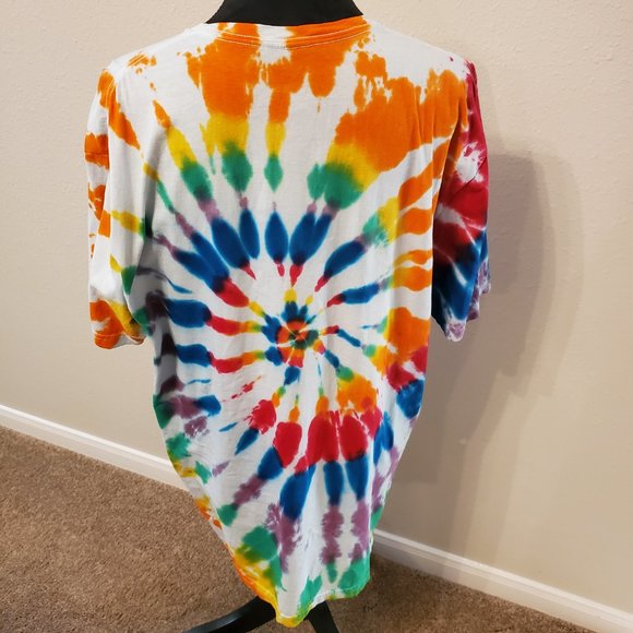 Tie dye boho style unisex T shirt size XL. 100% soft cotton. - Picture 6 of 11